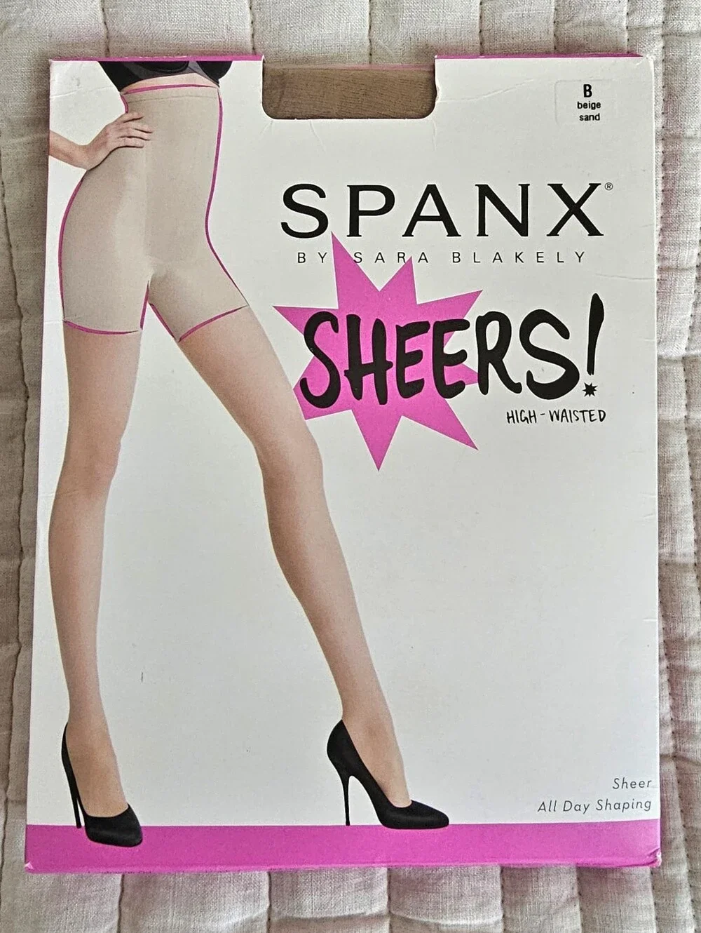 NWT SPANX Sheers High Waisted Shaping Sheer Pantyhose Beige Sand Ss B 20 Denier